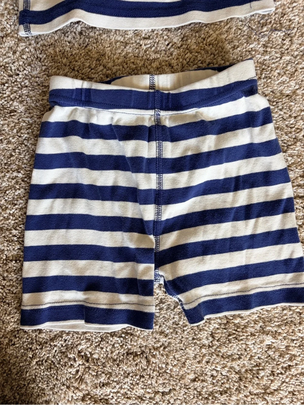 Hanna Andersson Navy & White Striped Short Pajamas Sz 5